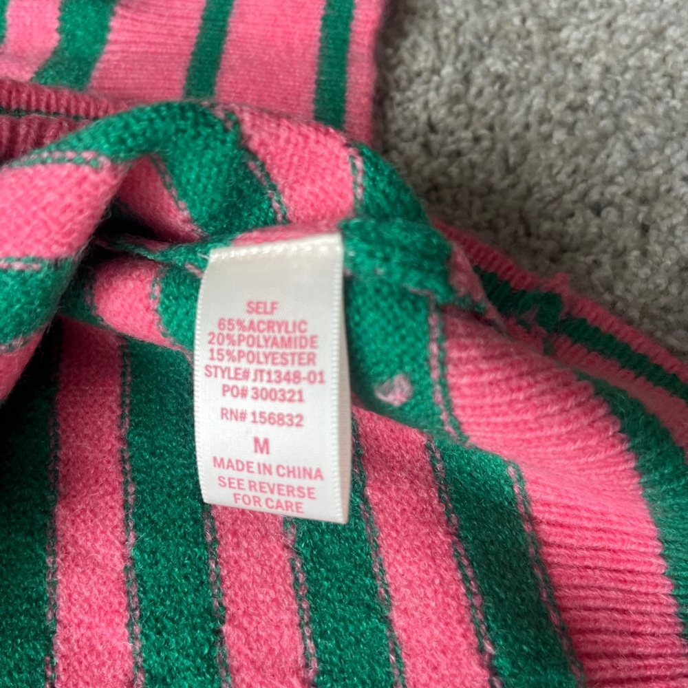 Striped Crewneck Sweater - Pink & Green - Picture 3 of 7